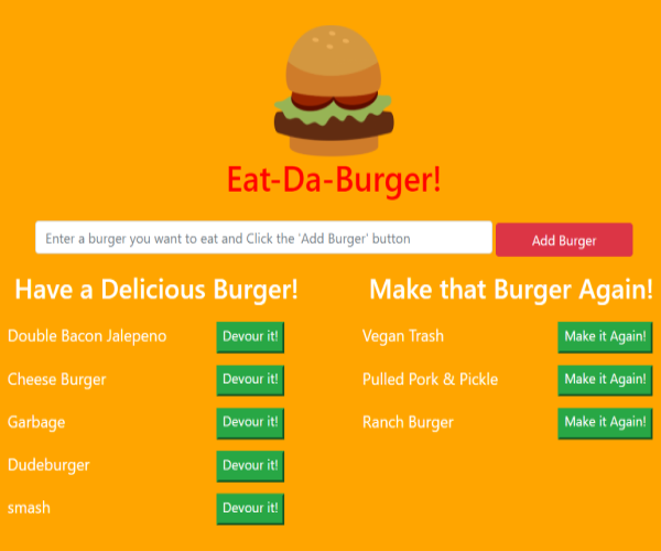 Eat-Da-Burger App